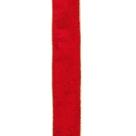 2.5" x 10yd. Solid Bright Red Wired Christmas Craft Ribbon Spools, 12ct.
